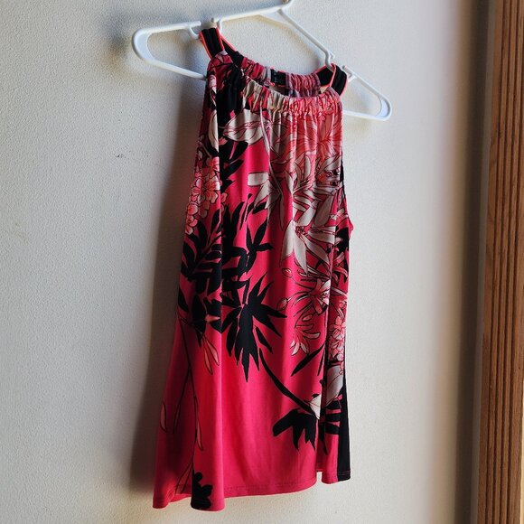 Tahari Pink Tropical Halter Top Size Small - Picture 3 of 16